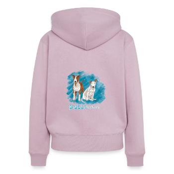 Bulitastisch - Frauen Premium Bio Zip Hoodie - Altrosa - Hinten - Julia (174cm)
