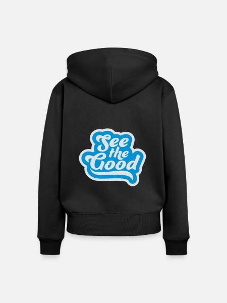 see the good Zitat - Frauen Premium Bio Zip Hoodie - Schwarz