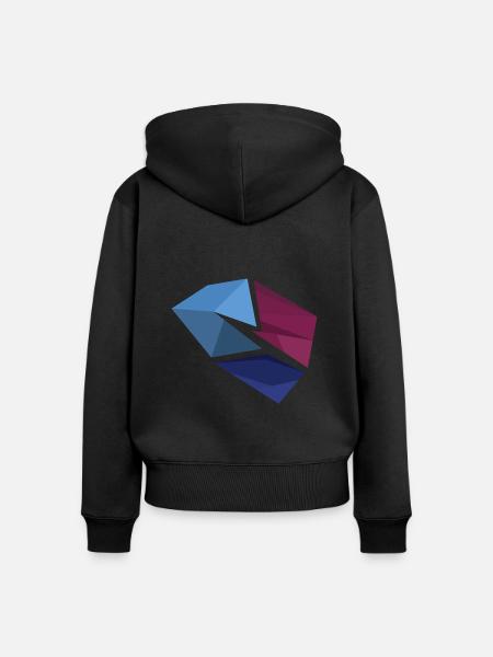 Blue flash - Frauen Premium Bio Zip Hoodie - Schwarz