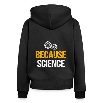 Wissenschaft Vintage Astronomie Sprüche - Frauen Premium Bio Zip Hoodie - Schwarz - Hinten - Julia (174cm)