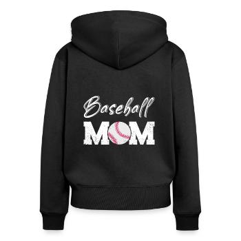 Baseball Baseballspieler Vintage Sprüche Baseballs - Frauen Premium Bio Zip Hoodie - Schwarz - Hinten - Julia (174cm)