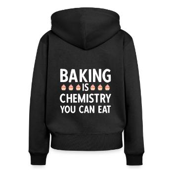 Baking is Chemistry You Can Eat Vintage Backen - Frauen Premium Bio Zip Hoodie - Schwarz - Hinten - Julia (174cm)