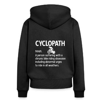 Cyclopath Cycologist Cyclist Vintage Fahrrad Rad - Frauen Premium Bio Zip Hoodie - Schwarz - Hinten - Julia (174cm)