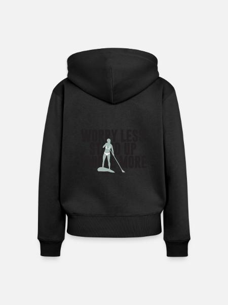 SUP - Frauen Premium Bio Zip Hoodie - Schwarz