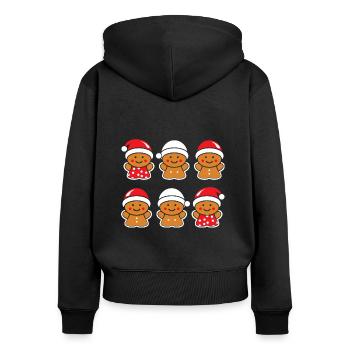 Bonhomme pain d'épice - Sweat à capuche zippé Premium bio Femme - noir - Dos - Julia (174cm)
