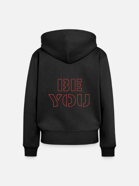 Be you - Frauen Premium Bio Zip Hoodie - Schwarz