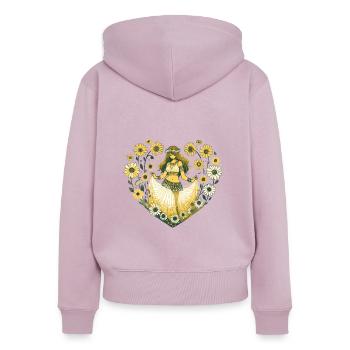 Belly Dancer Daisy - Women's Premium Organic Zip Hoodie - dusky pink - Back - Julia (174cm)