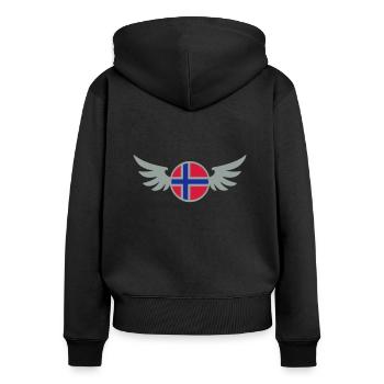 Football Emblem (wings, Norway) - Women's Premium Organic Zip Hoodie - black - Back - Julia (174cm)