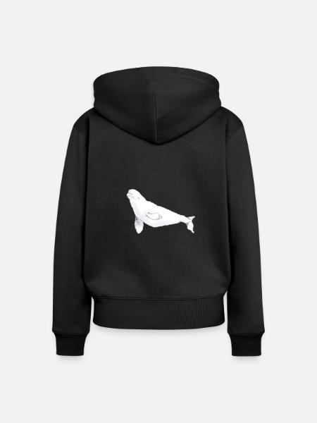 Beluga - Frauen Premium Bio Zip Hoodie - Schwarz