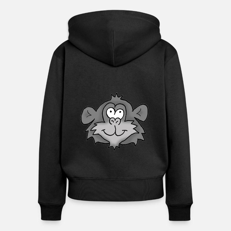 Chimpanzé 2 - Sweat à capuche zippé Premium bio Femme - noir