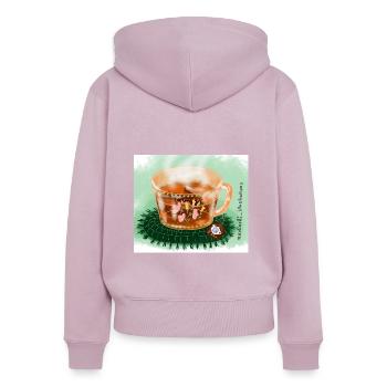 Tee Pause - Frauen Premium Bio Zip Hoodie - Altrosa - Hinten - Julia (174cm)