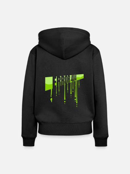 Schleim Tropfen Error 404 - Frauen Premium Bio Zip Hoodie - Schwarz
