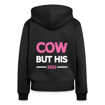 Zicke Pärchen 2022 Frau Design Motiv Grunge Vector - Frauen Premium Bio Zip Hoodie - Schwarz - Hinten - Julia (174cm)
