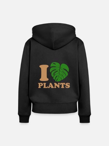 Pflanzen fallen - Frauen Premium Bio Zip Hoodie - Schwarz
