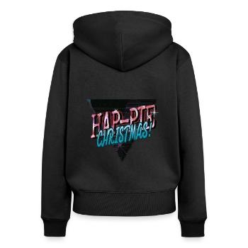Ordinateur Citation Drôle BD Vacances de Noël - Sweat à capuche zippé Premium bio Femme - noir - Dos - Julia (174cm)