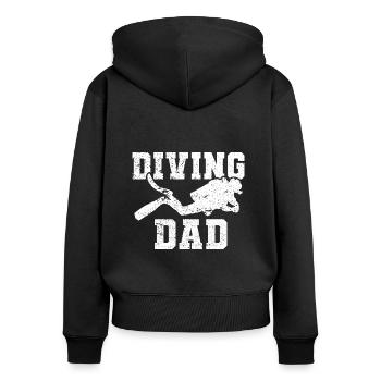 Tauchen Diving Taucherbrille Meer Sporttaucher - Frauen Premium Bio Zip Hoodie - Schwarz - Hinten - Julia (174cm)