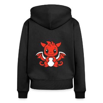 Baby Dragon - Women's Premium Organic Zip Hoodie - black - Back - Julia (174cm)