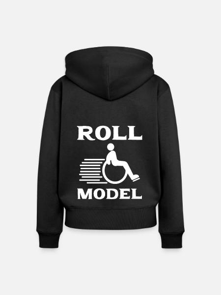 Rollstuhl - Frauen Premium Bio Zip Hoodie - Schwarz