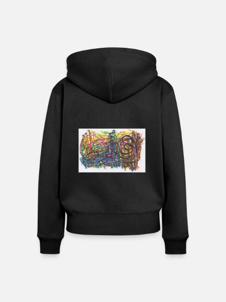240628 02 - Frauen Premium Bio Zip Hoodie - Schwarz