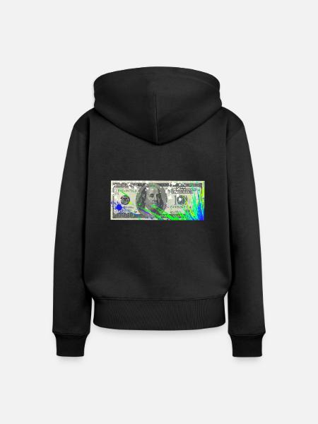 Dollar - Frauen Premium Bio Zip Hoodie - Schwarz