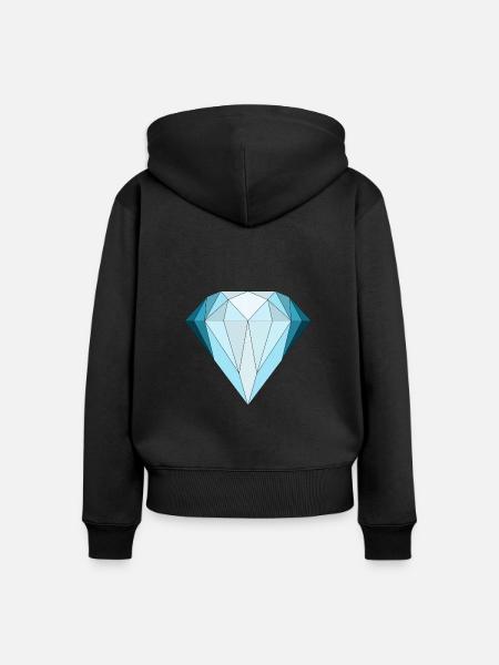 Diamant geometrisch - Frauen Premium Bio Zip Hoodie - Schwarz