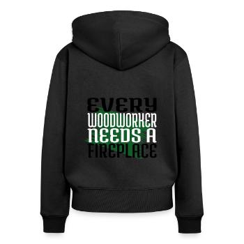 funny jackhammer union carpenter arboriculturist - Women's Premium Organic Zip Hoodie - black - Back - Julia (174cm)