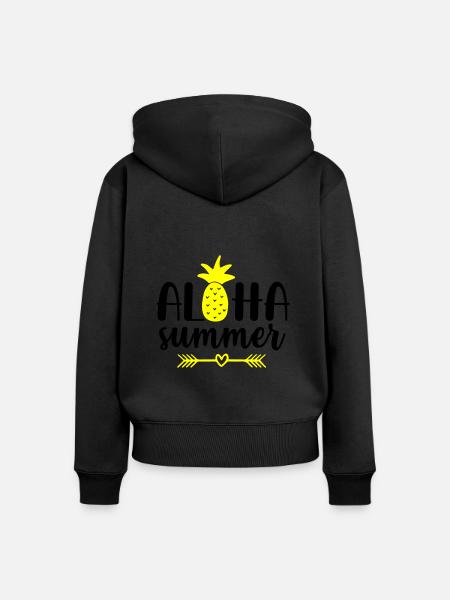 aloha summer - Frauen Premium Bio Zip Hoodie - Schwarz