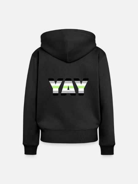 YAY Agender - Frauen Premium Bio Zip Hoodie - Schwarz