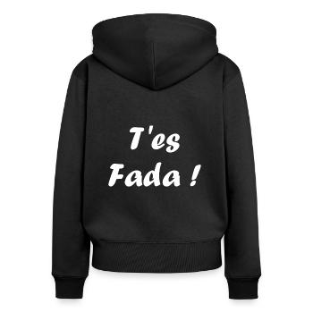 fada - Sweat à capuche zippé Premium bio Femme - noir - Dos - Julia (174cm)