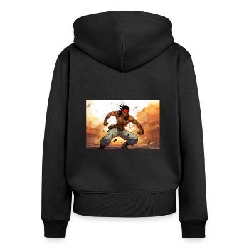 Kenuah Attack - Women's Premium Organic Zip Hoodie - black - Back - Julia (174cm)