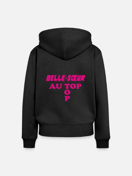Schwägerin an der Spitze - Frauen Premium Bio Zip Hoodie - Schwarz