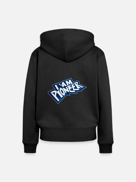 Ich bin ein Pionier - Frauen Premium Bio Zip Hoodie - Schwarz