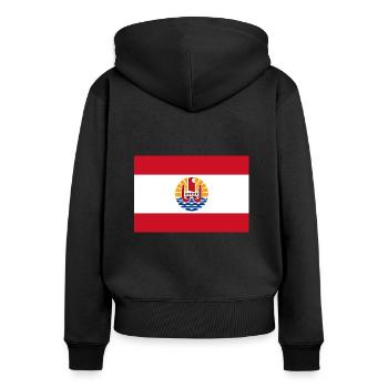 Französisch-Polynesien - Frauen Premium Bio Zip Hoodie - Schwarz - Hinten - Julia (174cm)