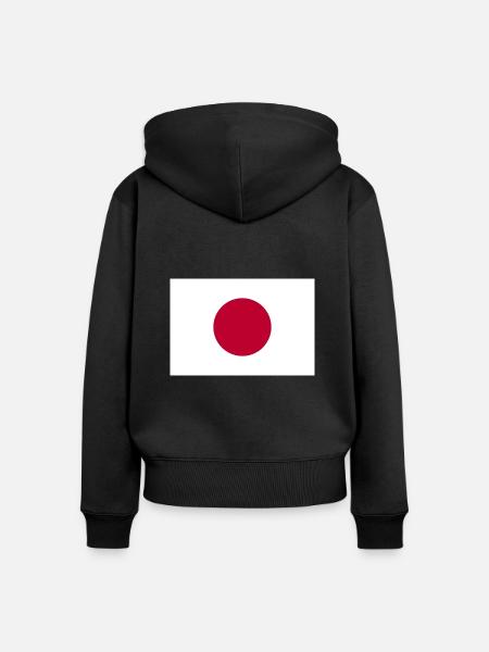 Japanische Flagge - Frauen Premium Bio Zip Hoodie - Schwarz