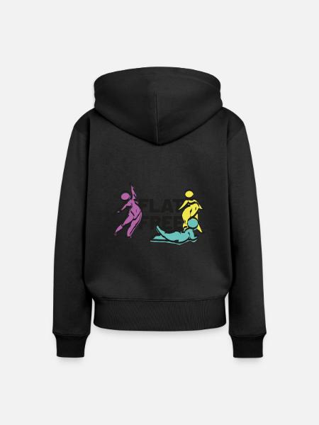 flat free - Frauen Premium Bio Zip Hoodie - Schwarz