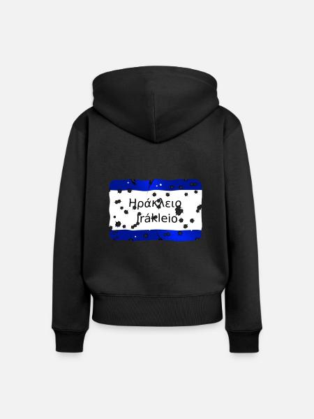 irakleio - Frauen Premium Bio Zip Hoodie - Schwarz