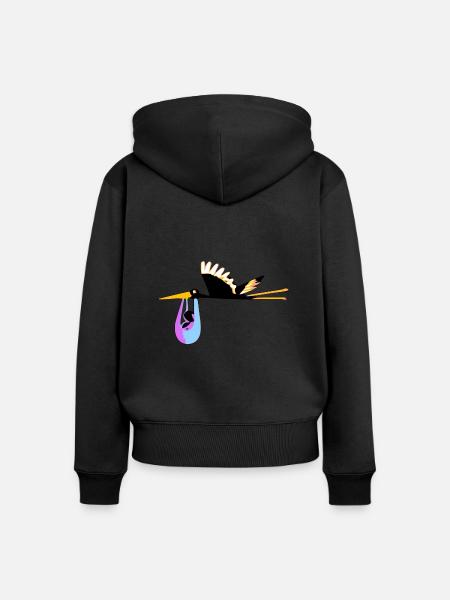 Der Schwarzstorch - Frauen Premium Bio Zip Hoodie - Schwarz