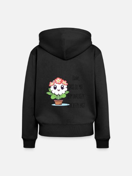 Danke, dass du mir beim Wachsen geholfen hast. - Frauen Premium Bio Zip Hoodie - Schwarz
