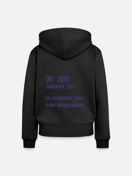 Dozent Dozenten Schule Pädagoge Unterricht - Frauen Premium Bio Zip Hoodie - Schwarz