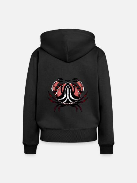Krebs - Frauen Premium Bio Zip Hoodie - Schwarz