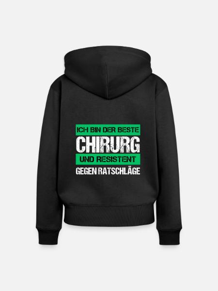 Resistenter Chirurg - Frauen Premium Bio Zip Hoodie - Schwarz