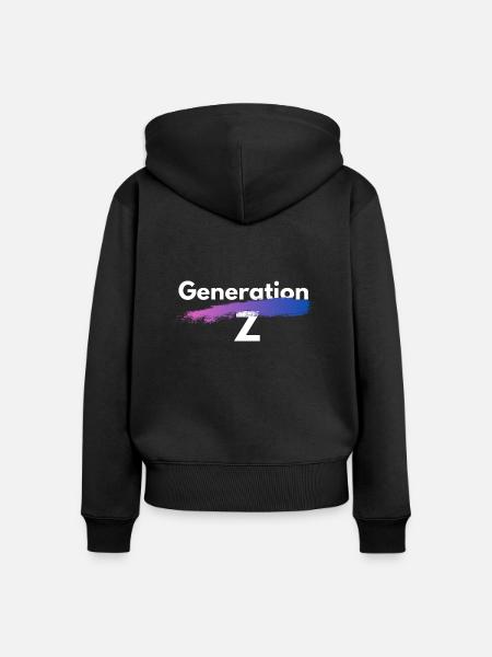 Generation Z - Frauen Premium Bio Zip Hoodie - Schwarz