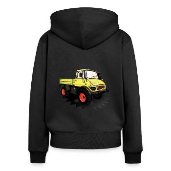Unimog - Oldtimer - Offroad - Dispositif moteur universel - Sweat à capuche zippé Premium bio Femme - noir - Dos - Julia (174cm)