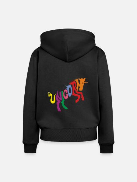 Unicorn - Frauen Premium Bio Zip Hoodie - Schwarz