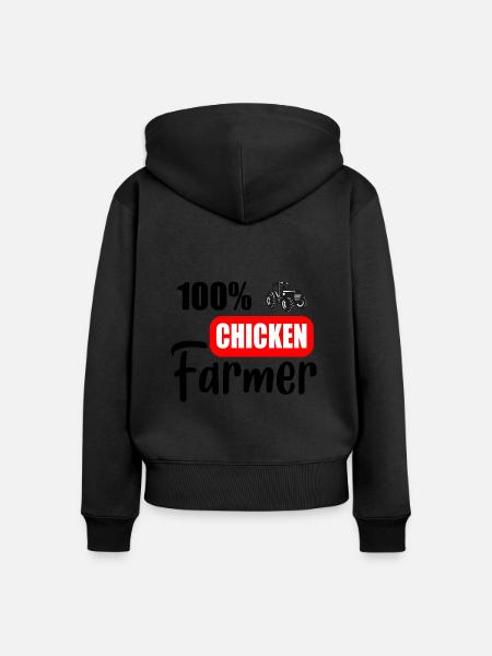 Hühnerzüchter - Frauen Premium Bio Zip Hoodie - Schwarz