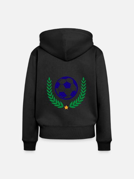Fußball Soccer - Frauen Premium Bio Zip Hoodie - Schwarz