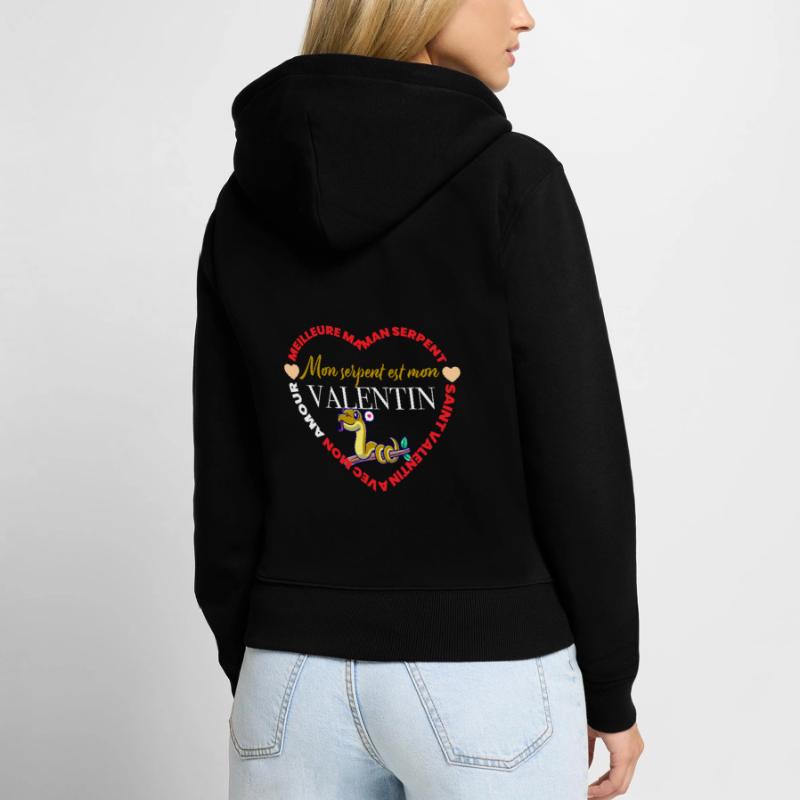 Serpent Valentin Sweat à capuche zippé Premium bio Femme