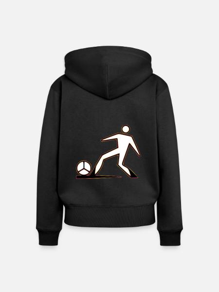Ein Fußballspieler - Frauen Premium Bio Zip Hoodie - Schwarz