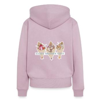 Fête des mères - Sweat à capuche zippé Premium bio Femme - rose poudré - Dos - Julia (174cm)