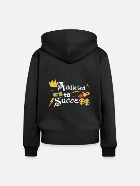 Süchtig nach Erfolg - Frauen Premium Bio Zip Hoodie - Schwarz